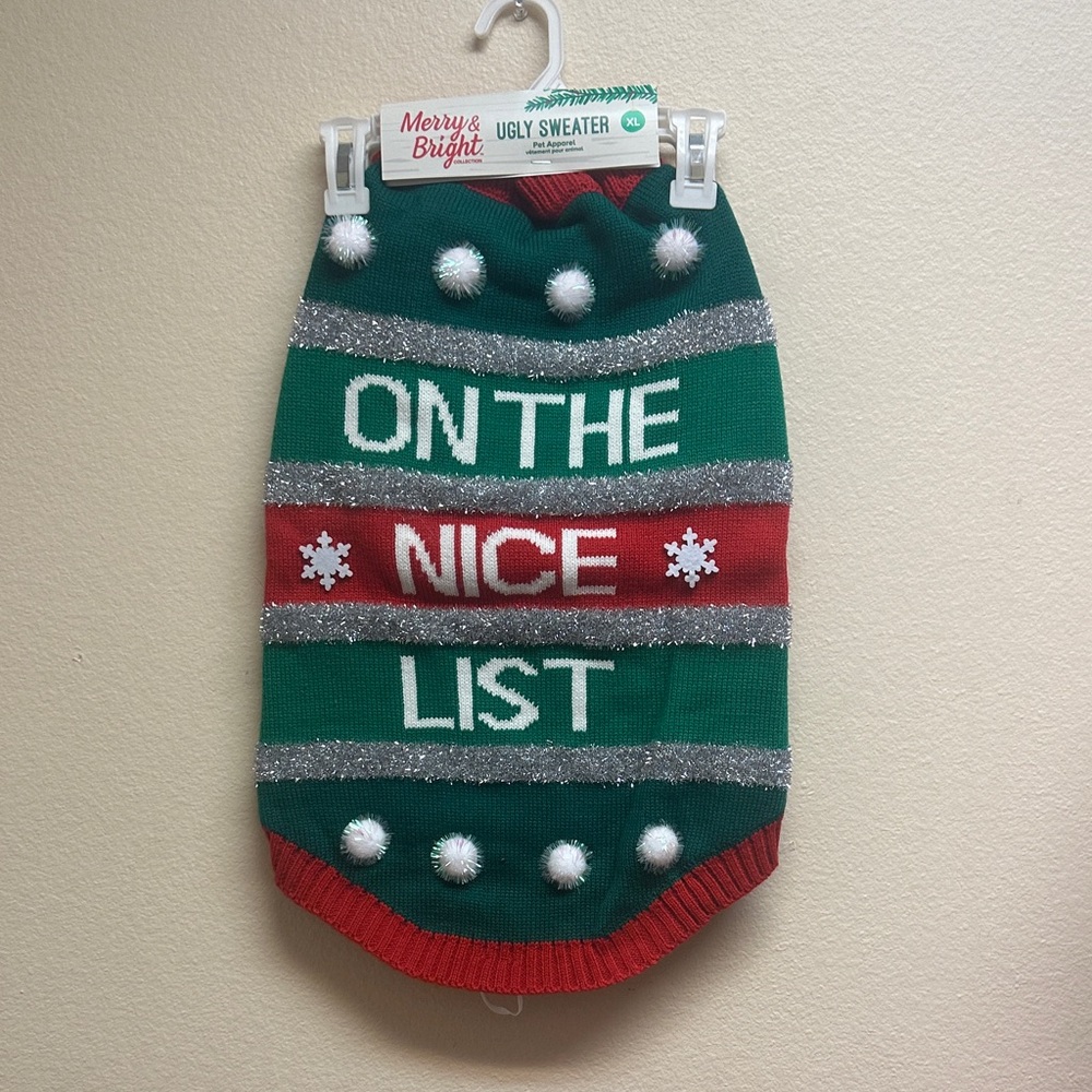 Green and Red Dog Sweater